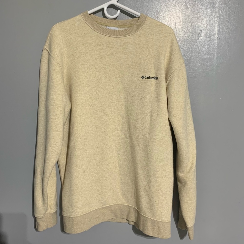Columbia Men's Size L Pullover Sweater Crew Neck Classic Cotton‎ Brown Solid
